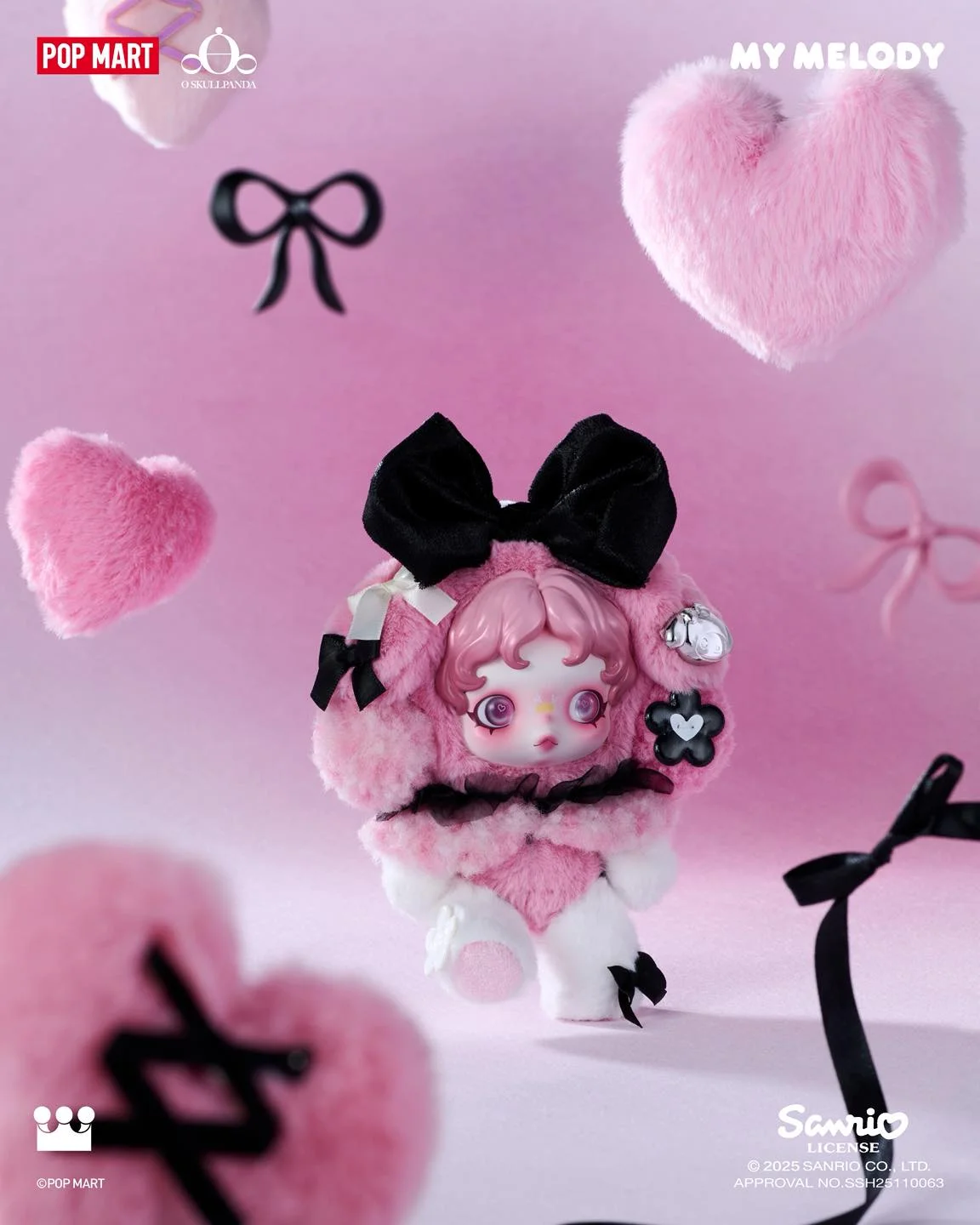 Skullpanda SKULLPANDA × MY MELODY Vinyl Plush Pendant